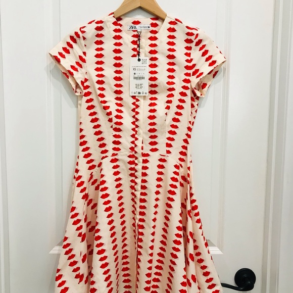 NWT ZARA ZW COLLECTION SKATER PRINTED DRESS - Picture 10 of 13